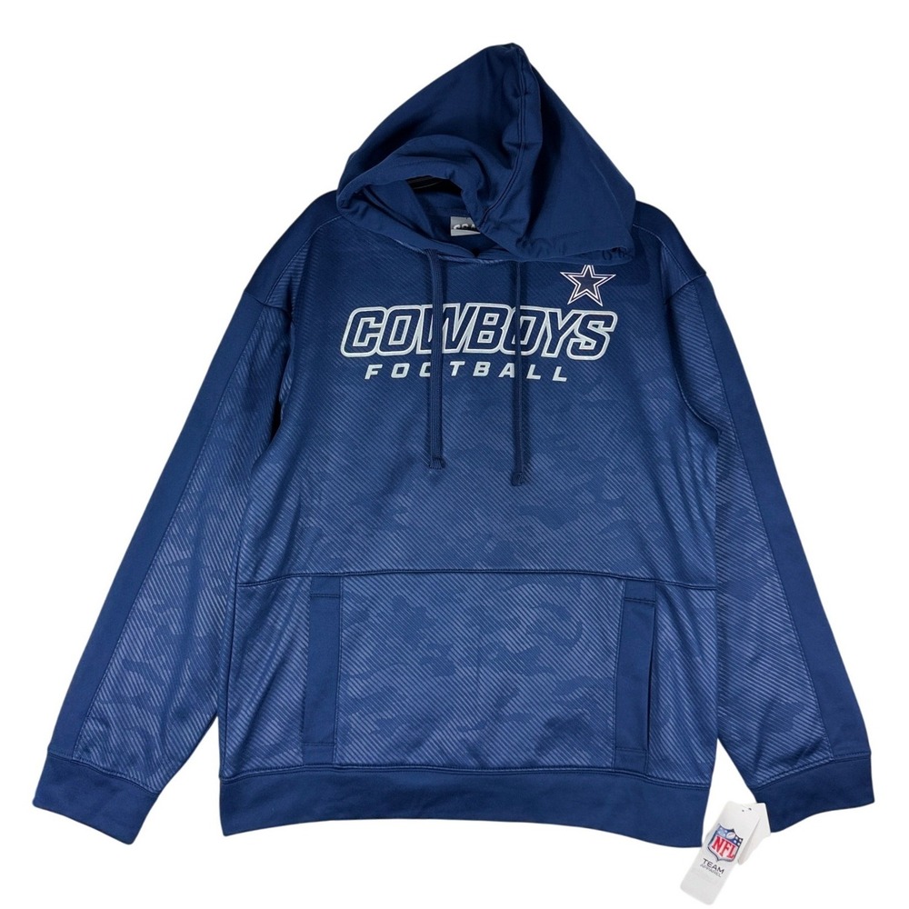 NFL Dallas Cowboys Mens Medium Navy Blue Camo Pullover Hoodie CSA Football‎ NWT